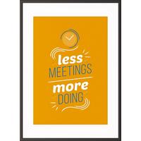 Paperflow Lijst met motiverende slogan "Less Meetings More Doings" 600 x 800 mm Kleurenassortiment