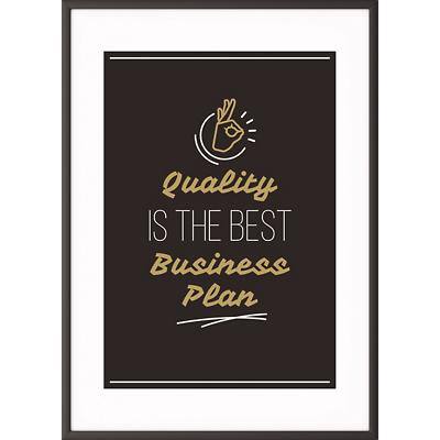 Paperflow Lijst met motiverende slogan "Quality Is The Best Business Plan" 600 x 800 mm Kleurenassortiment