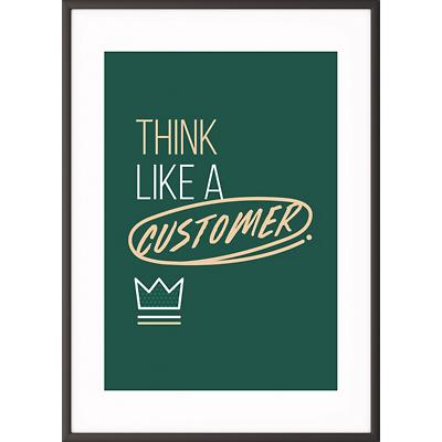 Paperflow Lijst met motiverende slogan "Think Like A Customer" 420 x 594 mm Kleurenassortiment
