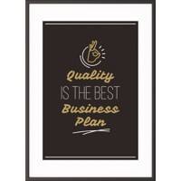 Paperflow Lijst met motiverende slogan "Quality Is The Best Business Plan" 300 x 400 mm Kleurenassortiment