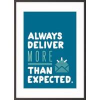 Paperflow Lijst met motiverende slogan "Always Deliver More Than Expected" 300 x 400 mm Kleurenassortiment