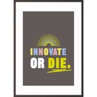 Paperflow Lijst met motiverende slogan "Innovate Or Die" 400 x 500 mm Kleurenassortiment