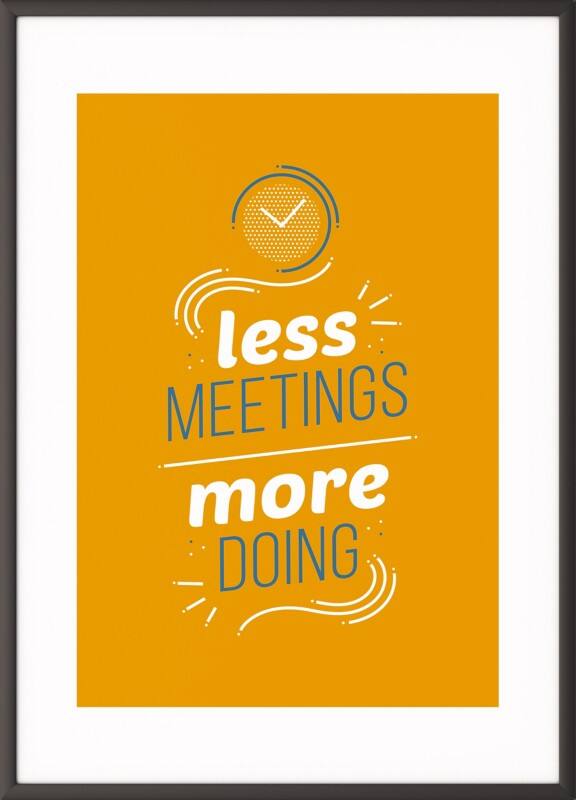 Paperflow Lijst met motiverende slogan "Less Meetings More Doings" 400 x 500 mm Kleurenassortiment