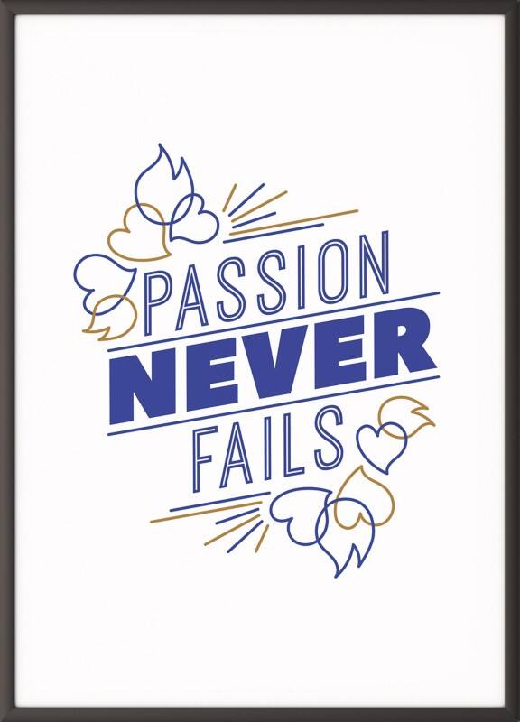 Paperflow Lijst met motiverende slogan "Passion Never Fails" 297 x 420 mm Kleurenassortiment