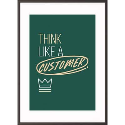 Paperflow Lijst met motiverende slogan "Think Like A Customer" 500 x 700 mm Kleurenassortiment