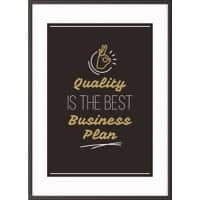 Paperflow Lijst met motiverende slogan "Quality Is The Best Business Plan" 500 x 700 mm Kleurenassortiment