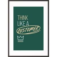 Paperflow Lijst met motiverende slogan "Think Like A Customer" 600 x 800 mm Kleurenassortiment