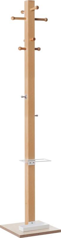 meet powered by PAPERFLOW Vrijstaande kapstok Hout easyCloth 350 x 350 x 1780 mm Beuken, wit