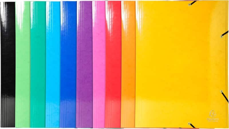 Exacompta 3-flap mappen 59829E Kleurenassortiment Geplastificeerd karton 32 x 44 cm 10 Stuks
