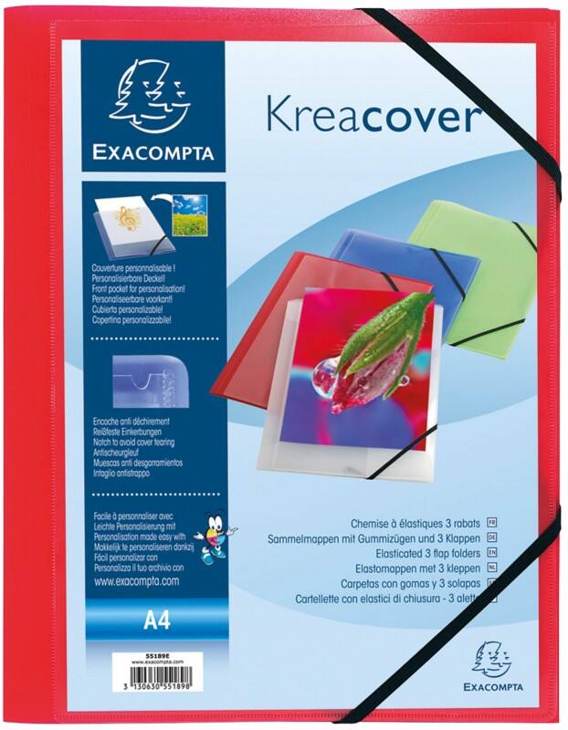 Exacompta 3-flap mappen 55185E Rood Polypropyleen 24 x 32 cm 25 Stuks