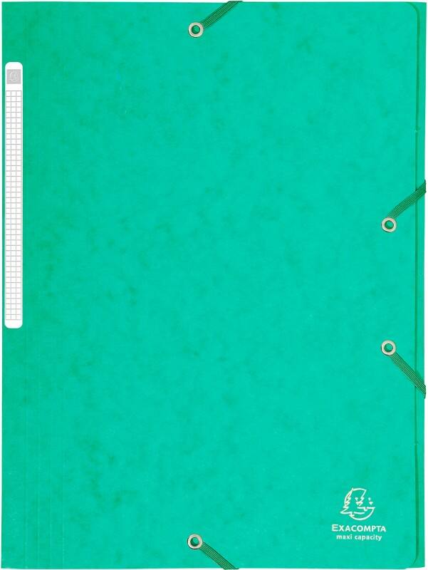 Exacompta 3-flap mappen 17103H Groen Geplastificeerd karton 24 x 32 cm 25 Stuks