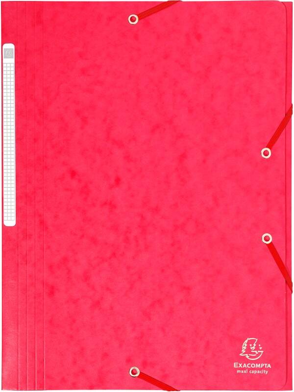 Exacompta 3-flap mappen 17109H Rood Geplastificeerd karton 24 x 32 cm 25 Stuks