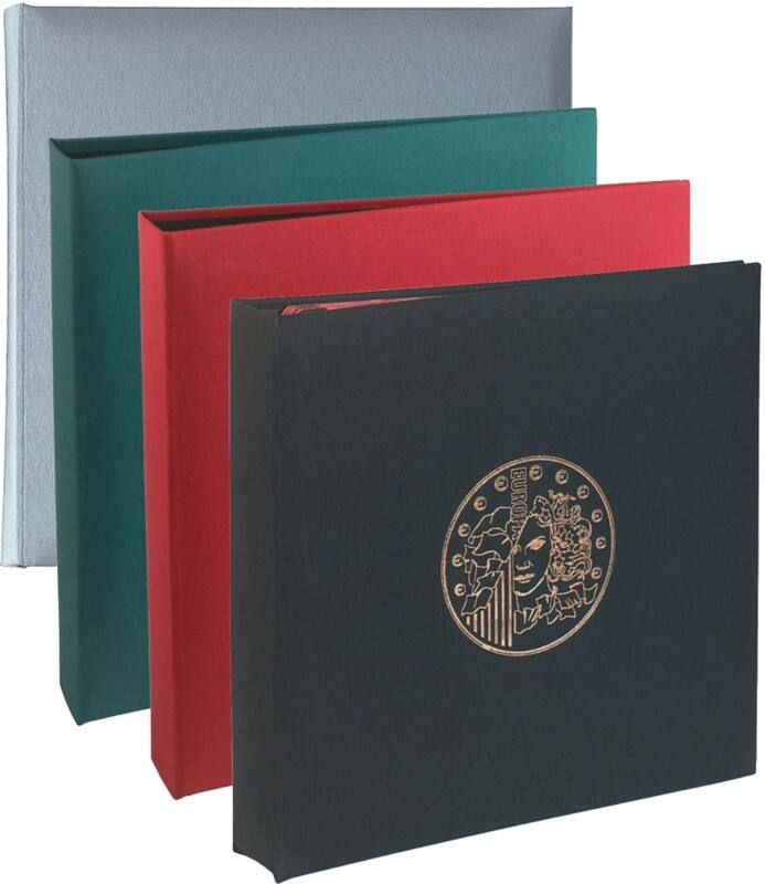 Munten verzamelalbum 24,5x25cm bordeaux 5 pagina’s x 43 vakken