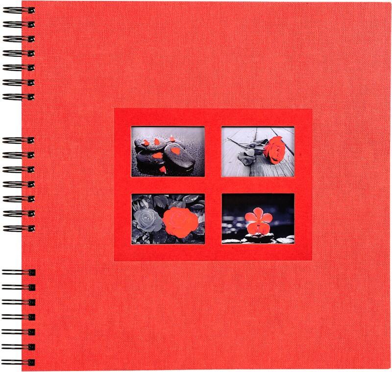 Fotoalbum spiraal Momento 32x32 rood 60 pagina’s 360 foto’s