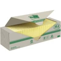 Post-it Gerecyclede zelfklevende memoblaadjes 76 x 76 mm Kanariegeel 100 vellen Voordeelverpakking 18 + 6 gratis