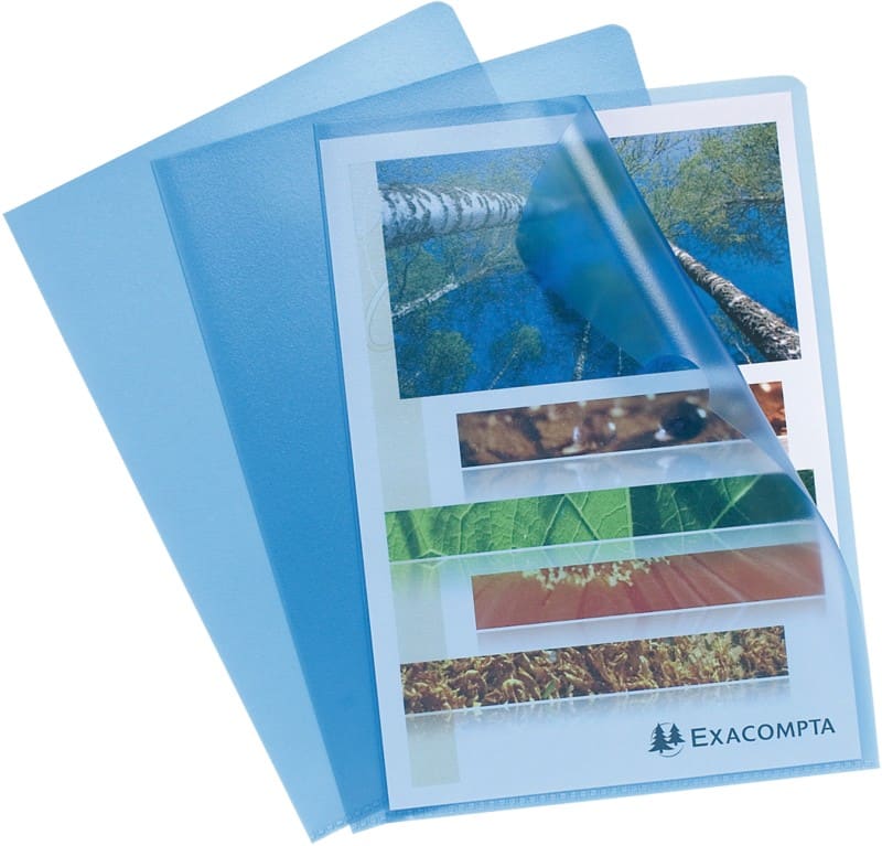 Exacompta L-map A4 Blauw PP (Polypropeen) 120 micron 100 Stuks