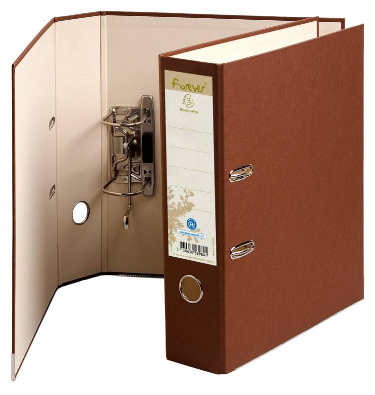 Exacompta Forever Breed Ordner A4 80 mm Chocolade 2 Ringen 53984E Karton Staand Gerecycled 10 Stuks