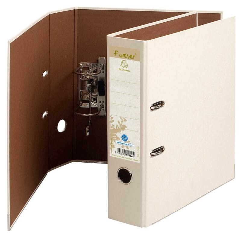 Exacompta Forever Breed Ordner A4 80 mm Ivoor 2 Ringen 53986SE Karton Staand Gerecycled 10 Stuks