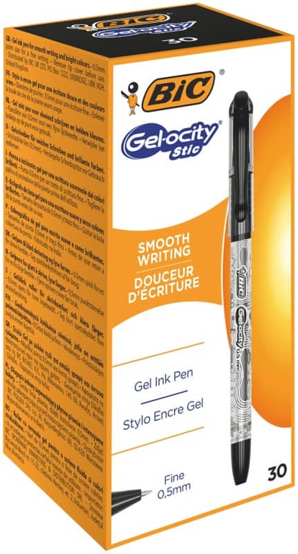 BIC Gelocity STIC Rollerballpen Zwart 0,5 mm Fijn Balpen 30 Stuks