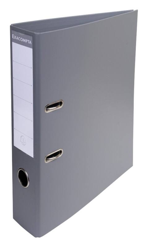 Exacompta Prem Touch Breed Ordner A4 70 mm Donkergrijs 2 Ringen 53754E Kunststof Staand  10 Stuks