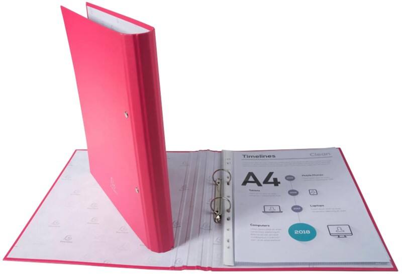 Exacompta 30 mm Ringband Karton, pp (polypropeen) A4 2 Ringen Kleurenassortiment 54570E 20 Stuks