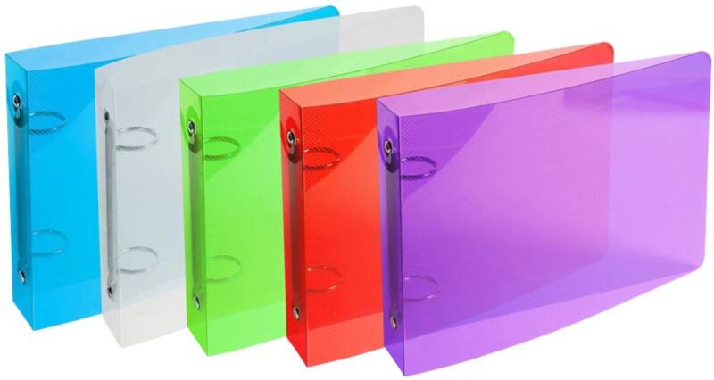 Exacompta Crystal 25 mm Ringband PP (Polypropeen) 2 Ringen Kleurenassortiment 51099E 10 Stuks