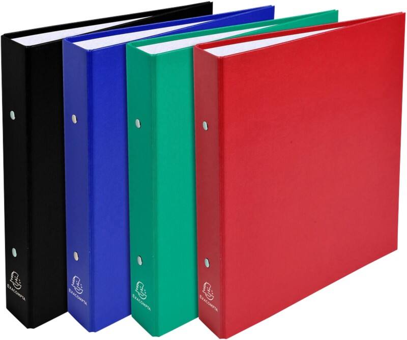 Exacompta Niet-transparant 25 mm Ringband Karton, pp-folie A4 2 Ringen Kleurenassortiment 51070E 20 Stuks