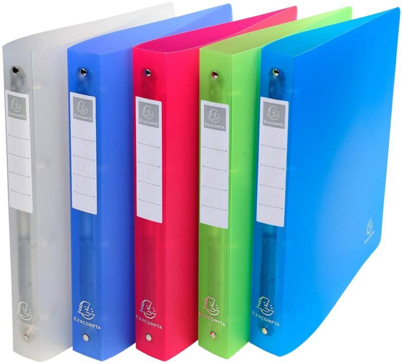 Exacompta Chromaline 30 mm Ringband PP (Polypropeen) A4 4 Ringen Kleurenassortiment 51359E 10 Stuks