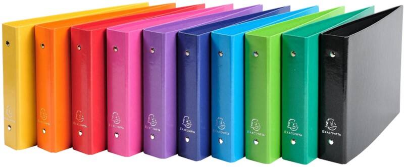 Exacompta Iderama 25 mm Ringband Karton, korrelige folie 2 Ringen Kleurenassortiment 829E 10 Stuks