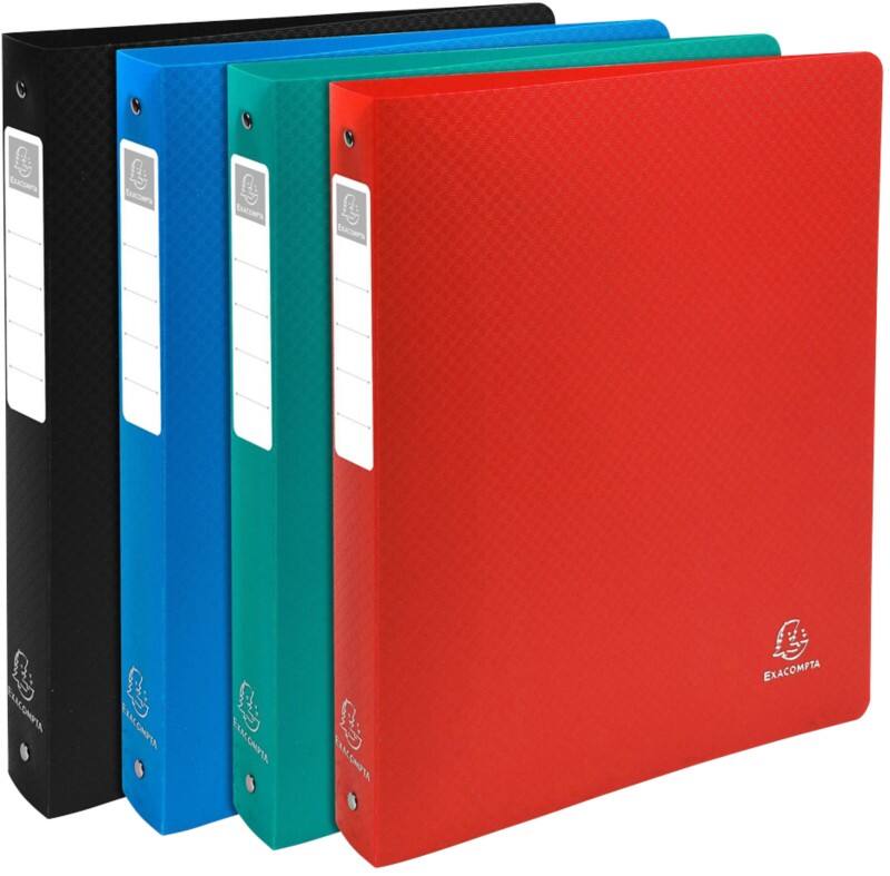 Exacompta OpaK 30 mm Ringband PP (Polypropeen) A4 4 Ringen Kleurenassortiment 51390E 10 Stuks