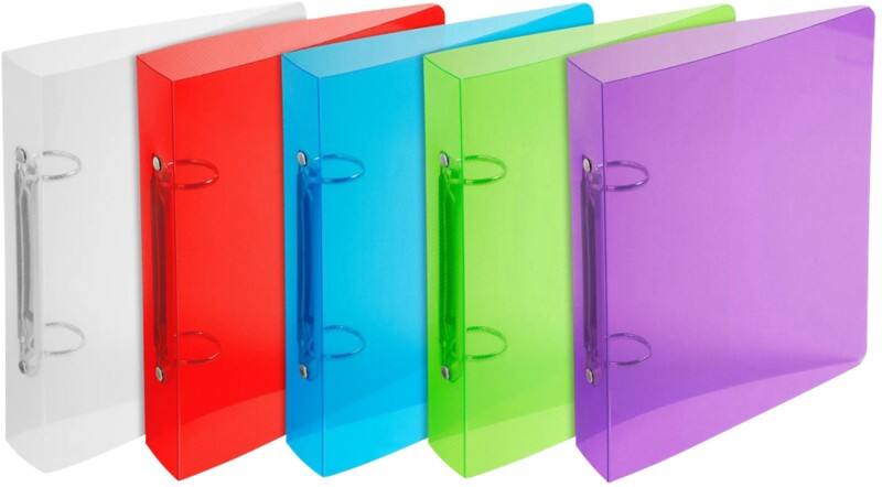 Exacompta Crystal 30 mm Ringband PP (Polypropeen) A4 2 Ringen Kleurenassortiment 998X 15 Stuks