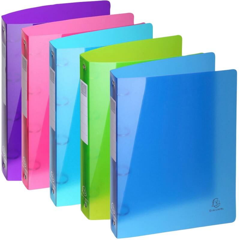 Exacompta Iderama 30 mm Ringband PP (Polypropeen) A4 4 Ringen Kleurenassortiment 51780E 15 Stuks