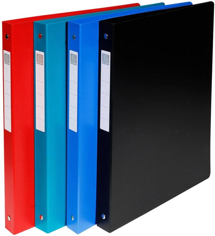 Exacompta OpaK 20 mm Ringband PP (Polypropeen) A4 4 Ringen Kleurenassortiment 51290E 15 Stuks