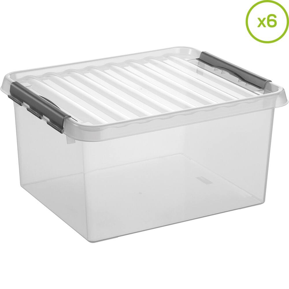 helit Opbergdoos 36 L Transparant PP 40 x 50 x 26 cm 6 Stuks