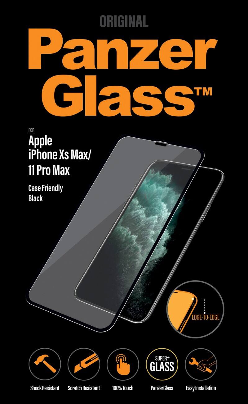 PanzerGlass Schermbeschermer iPhone XS Max/11 Pro Glashelder/zwart
