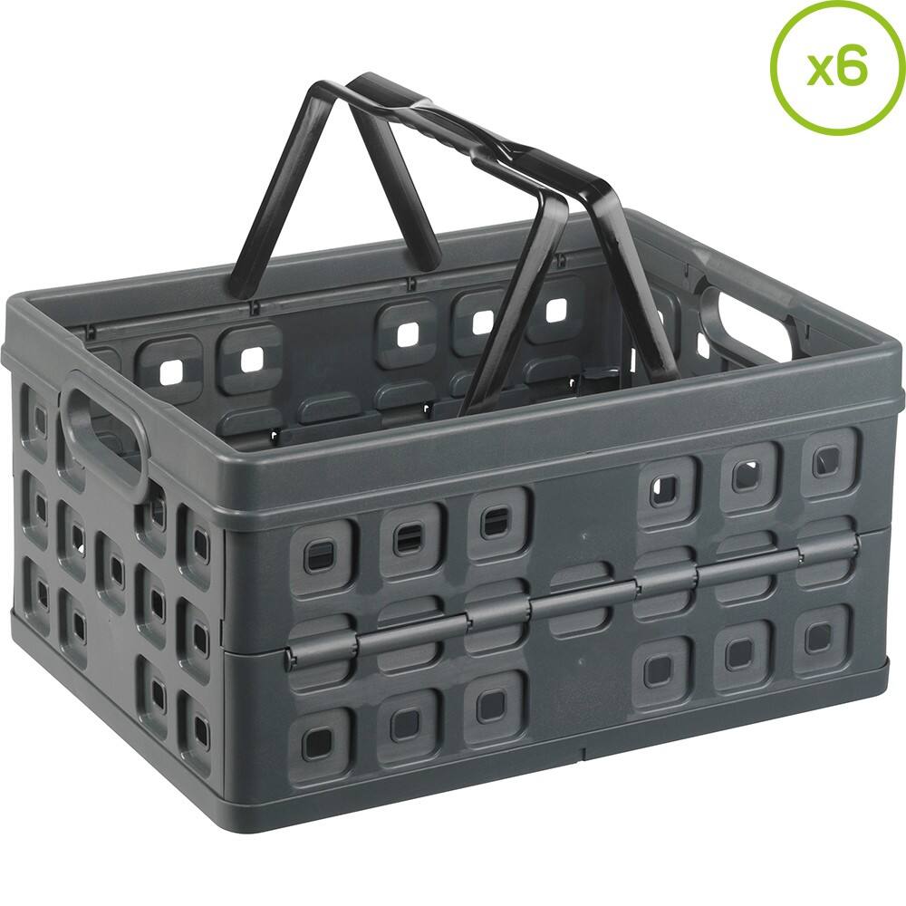 helit Vouwkrat H6180188 32 L Antraciet Polypropyleen 36 x 49 x 24,5 cm 6 Stuks