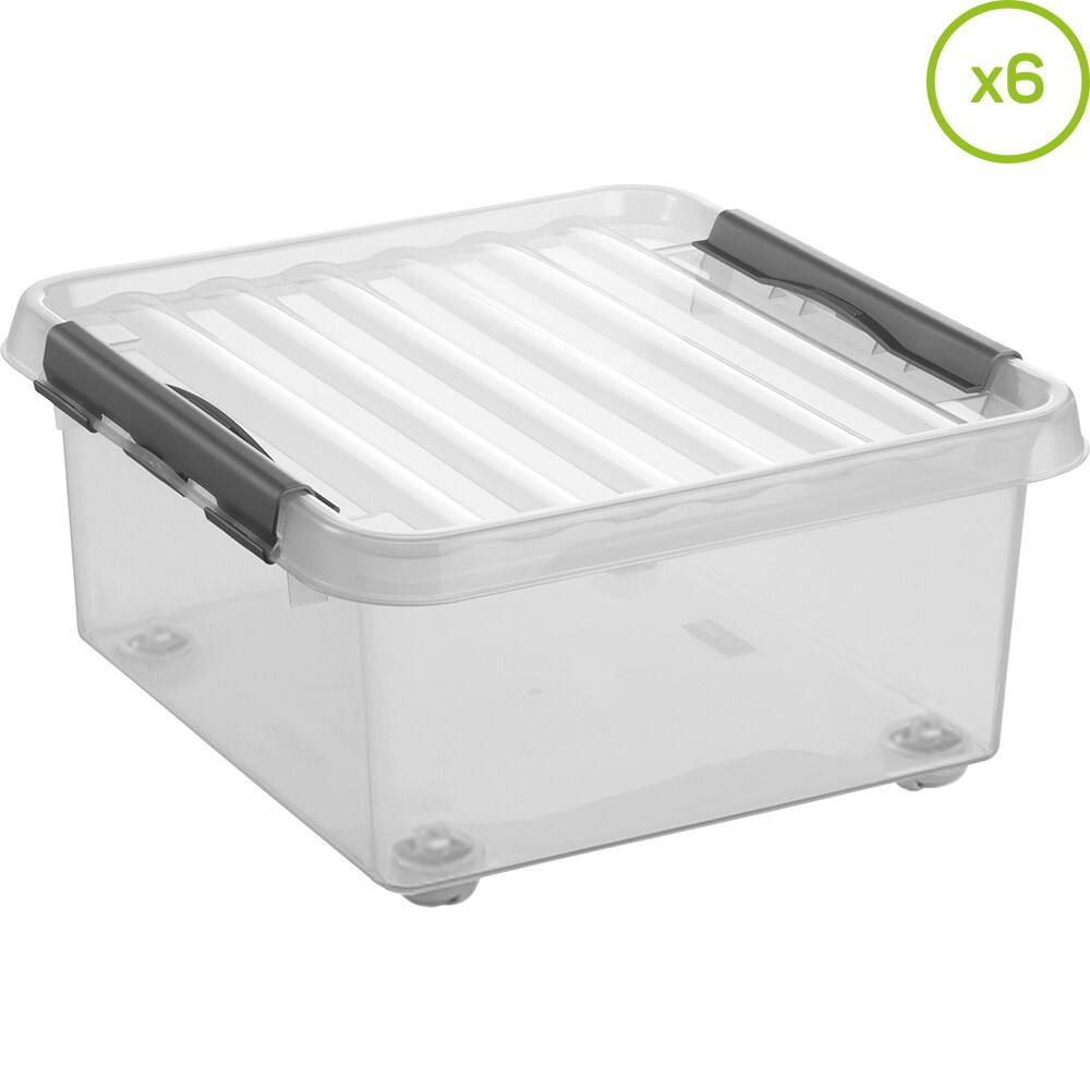 helit Opbergdoos H6162902 18 L Transparant Polypropyleen 40 x 40 x 20 cm 6 Stuks