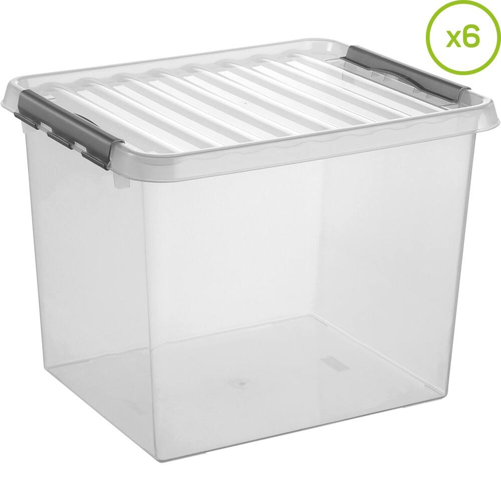 helit Opbergdoos H6162702 52 L Transparant Polypropyleen 50 x 40 x 38 cm 6 Stuks