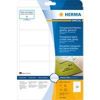 HERMA Transparant Etiketten 8018 Rechthoekig A4 96 x 50,8 mm 25 Vellen van 10 Etiketten