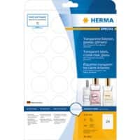 HERMA Laser Etiketten 8023 Klevend A4 Transparant 40 x 40 mm  25 Vellen à 24 Etiketten