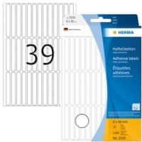 HERMA Etiketten 2530 Klevend Wit 6 x 50 mm  32 Vellen à 39 Etiketten