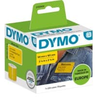 DYMO LW 2133400 Etiket Authentiek Zelfklevend Zwart op geel 54 mm (B) x 101 mm (L) 220 Etiketten