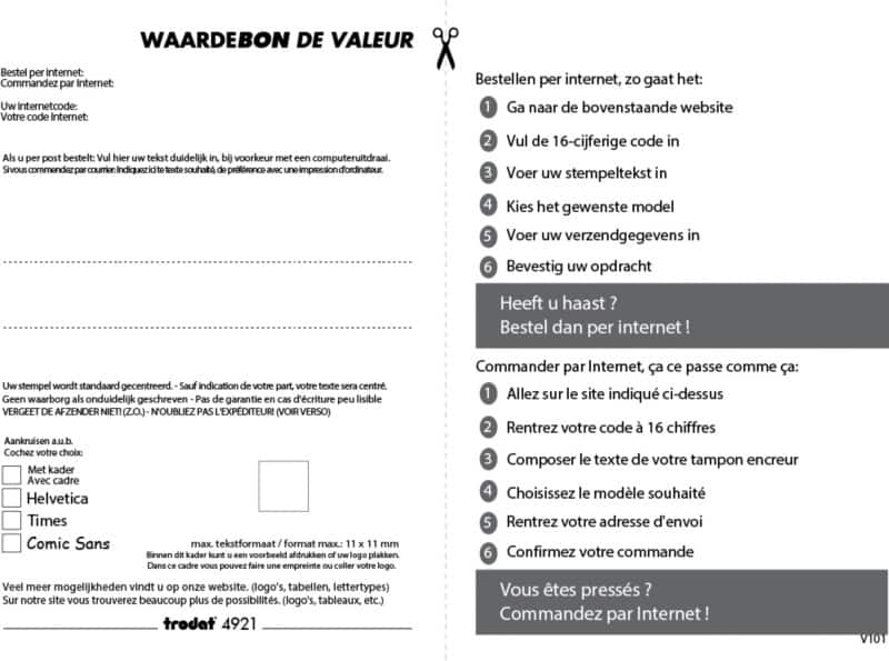 Trodat Stempel 4921 + waardebon