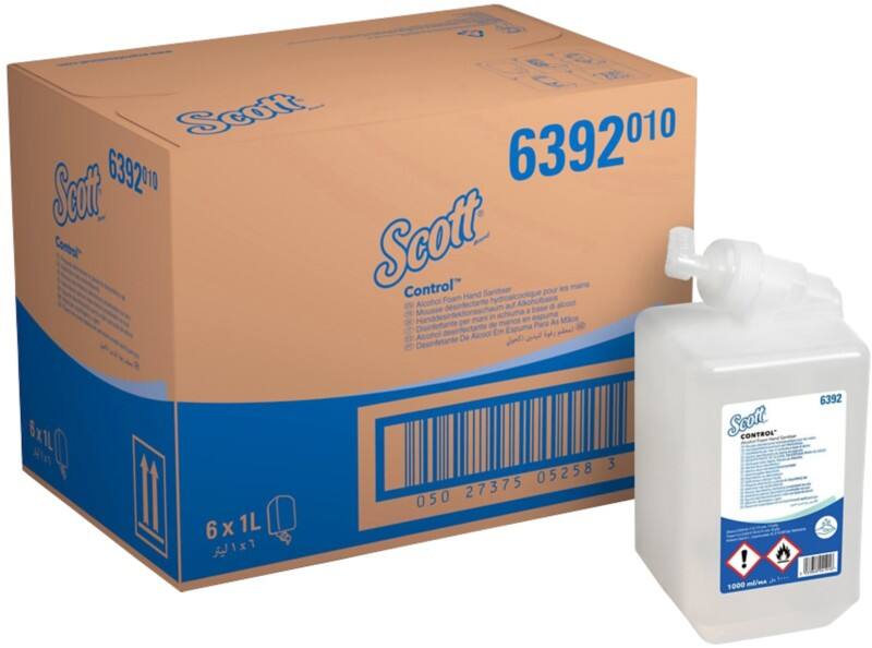 Scott 6392 Handdesinfectiemiddel Met alcohol Schuim Geurloos1L Pak van 6
