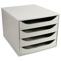 Exacompta Ladekastje met 4 lades EcoBox Kunststof Lichtgrijs 28,4 x 34,8 x 23,4 cm