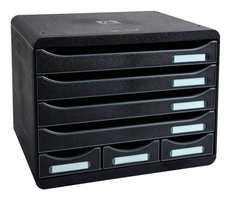Exacompta ECOBlack Ladekastje Kunststof Zwart 7 Lades 35,5 x 27 x 27,1 cm
