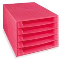 Exacompta Ladekastje met 5 lades The Box Roze 28.4 x 38,7 x 21.8 cm