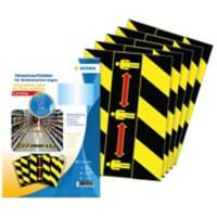 HERMA 12919-3 COVID-19 Vloermarkering Stickers: Afstand houden a.u.b. met Pictogram 297 x 70 mm Zelfklevend Geel, zwart 45 Stuks
