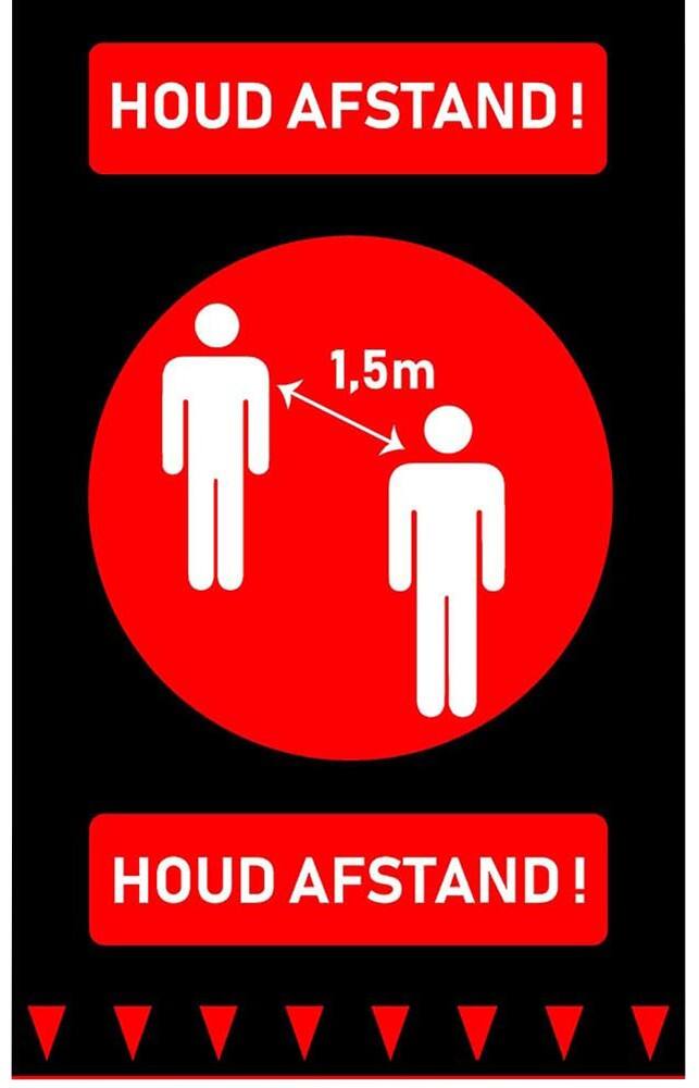 Deurmat Houd afstand Zwart, rood 900 x 1500