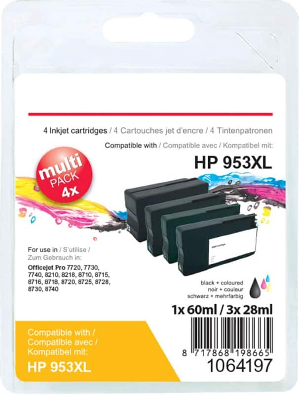 Viking 953XL compatibele HP inktcartridge 3HZ52AE zwart, cyaan, magenta, geel multipak 4 stuks
